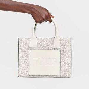 Tous Cream Embossed Tote Bag